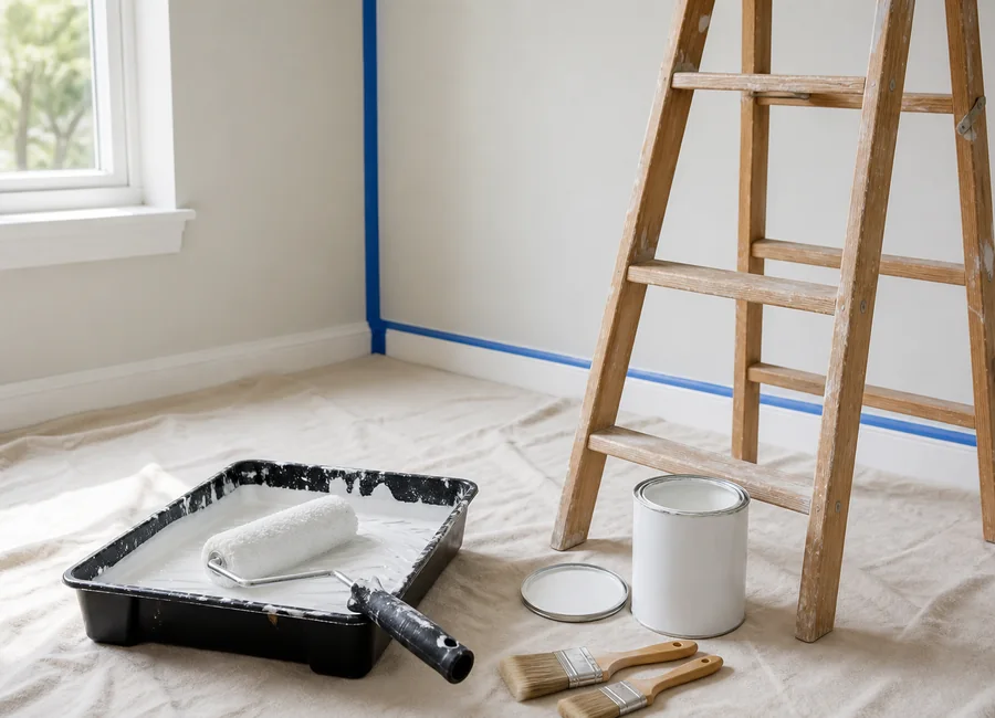 Painting service in progress